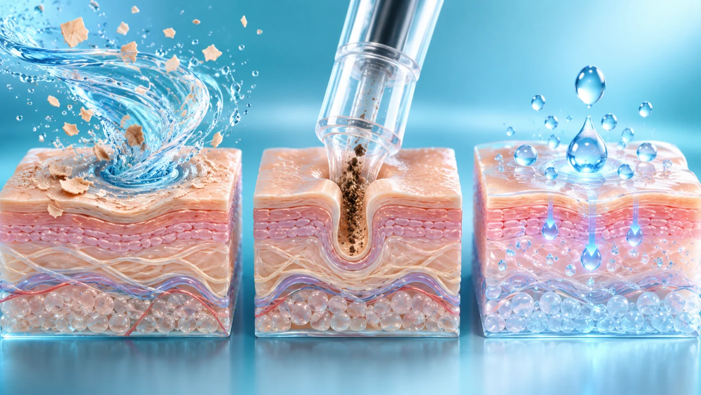 Three skin states: before, during and after a course